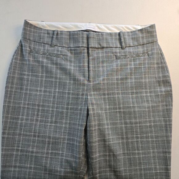 Calvin Klein Dress Slacks Women's 14 Check Pattern Gray Black & White - Picture 11 of 16